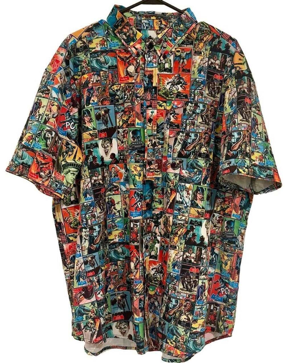 RSVLTS Batman Classic TV Series Shirt 2XL Mens Comic Print Button Up DC KUNUFLEX